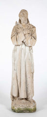 Age Worn Cement Statue of Saint Francis of Assisi