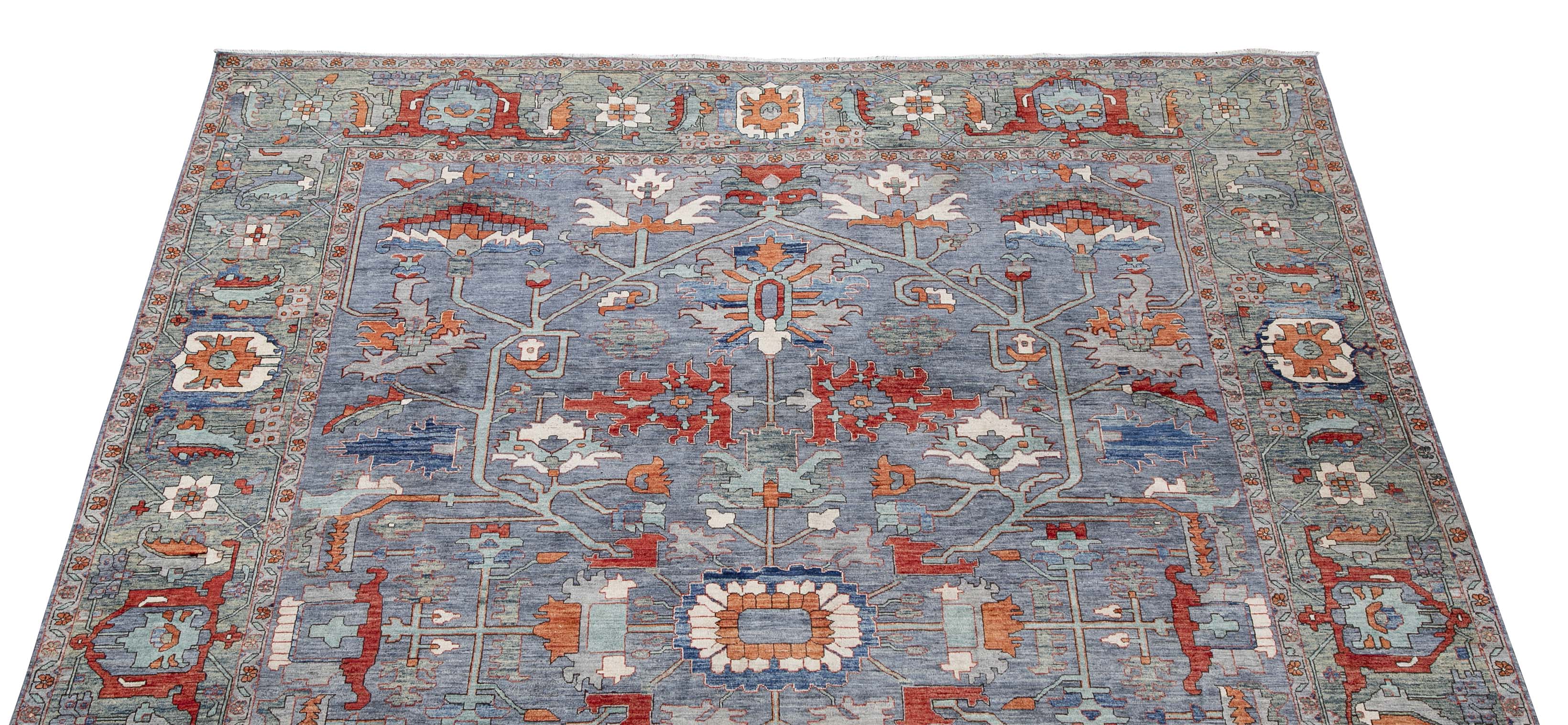 Herati or Serapi Style Afghan Rug likely from Northwest Afghanistan Weaving Tradition