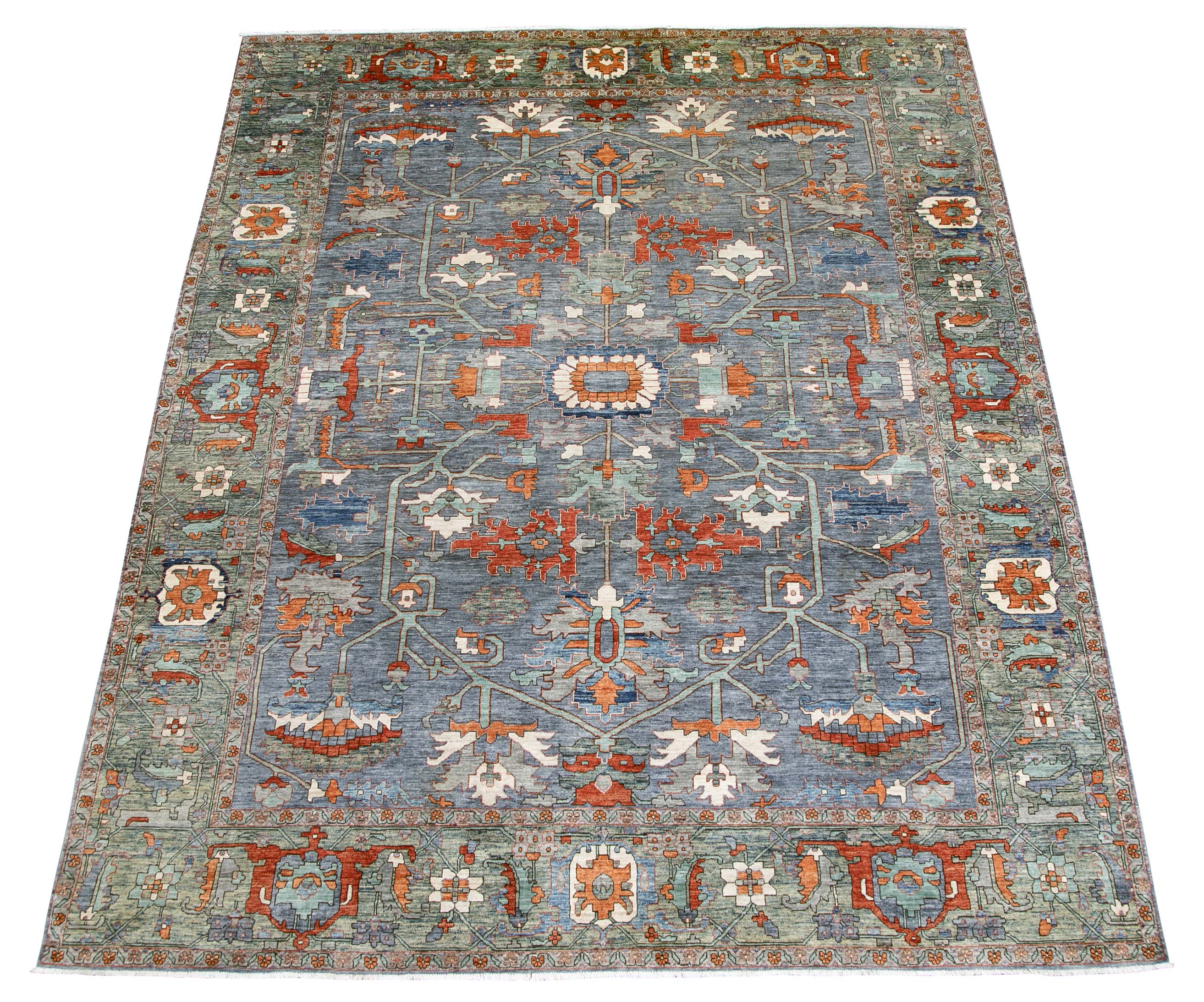 Herati or Serapi Style Afghan Rug likely from Northwest Afghanistan Weaving Tradition