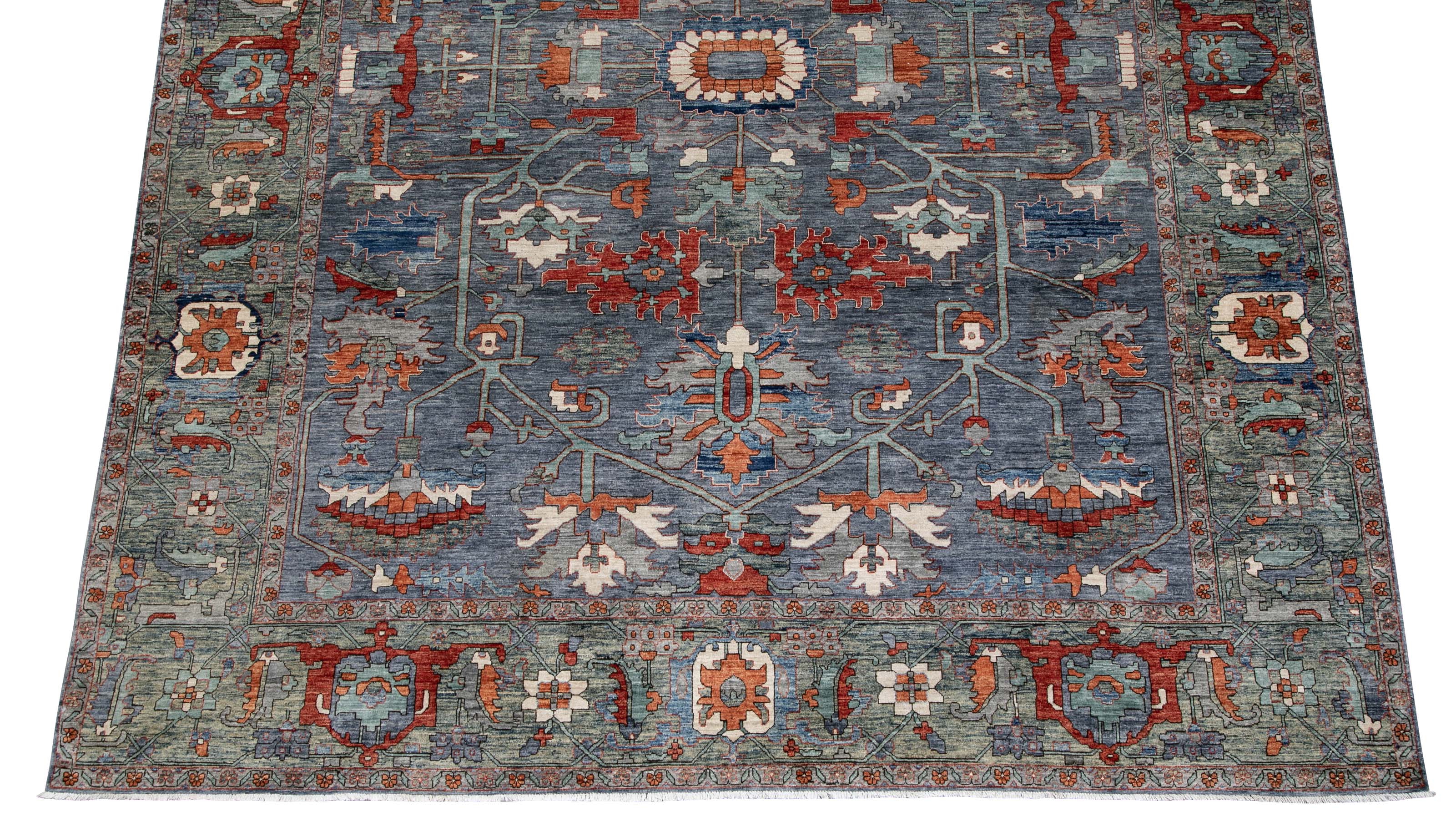 Herati or Serapi Style Afghan Rug likely from Northwest Afghanistan Weaving Tradition