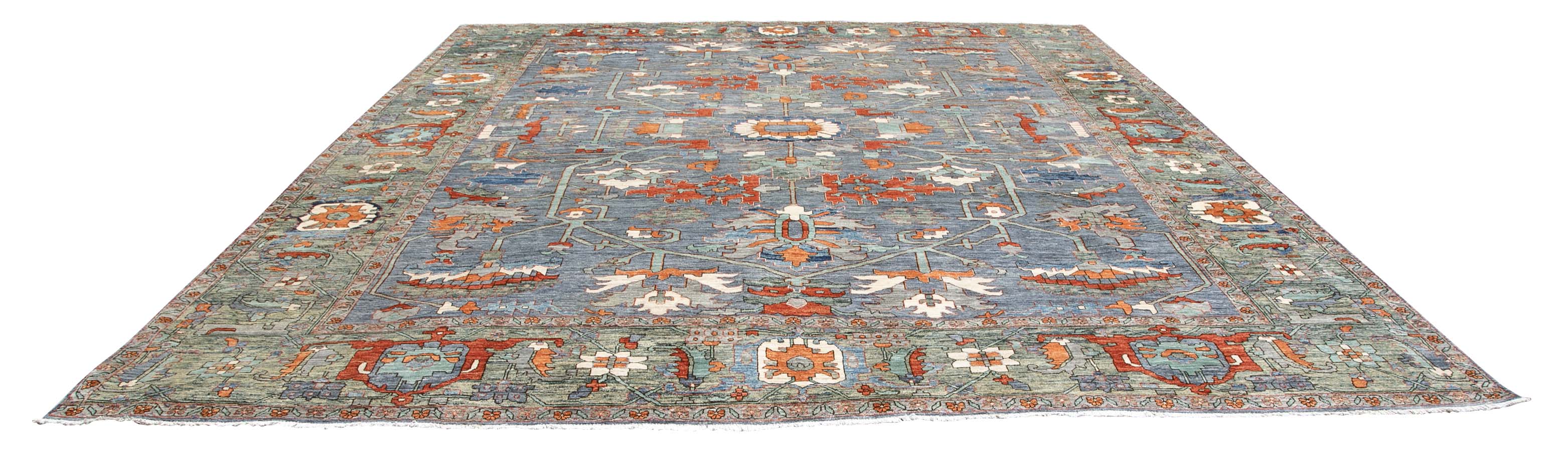 Herati or Serapi Style Afghan Rug likely from Northwest Afghanistan Weaving Tradition