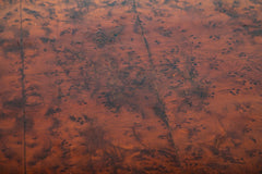 Art Deco "Diamond" Shape Burl Walnut Table with Undershelf