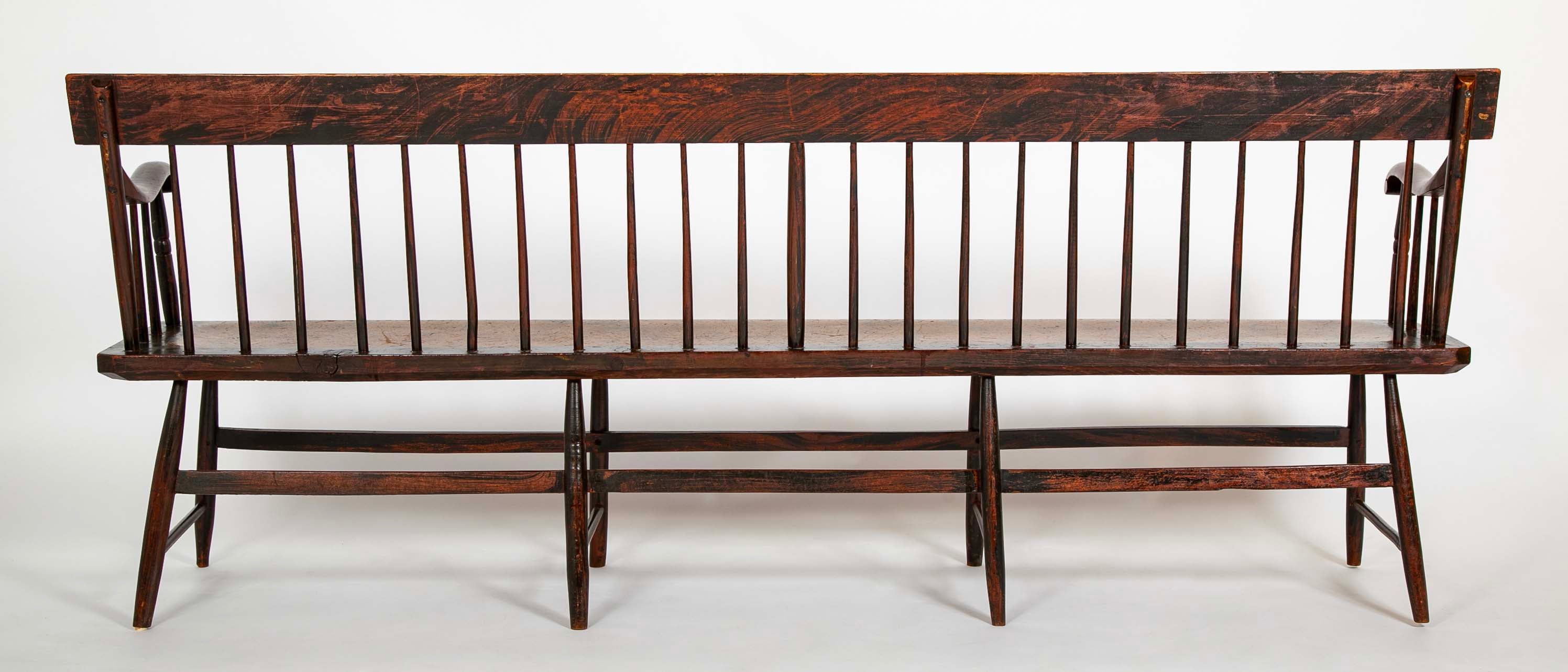 American Windsor Faux Bamboo Spindled 8 Leg Settee