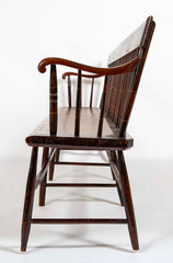 American Windsor Faux Bamboo Spindled 8 Leg Settee