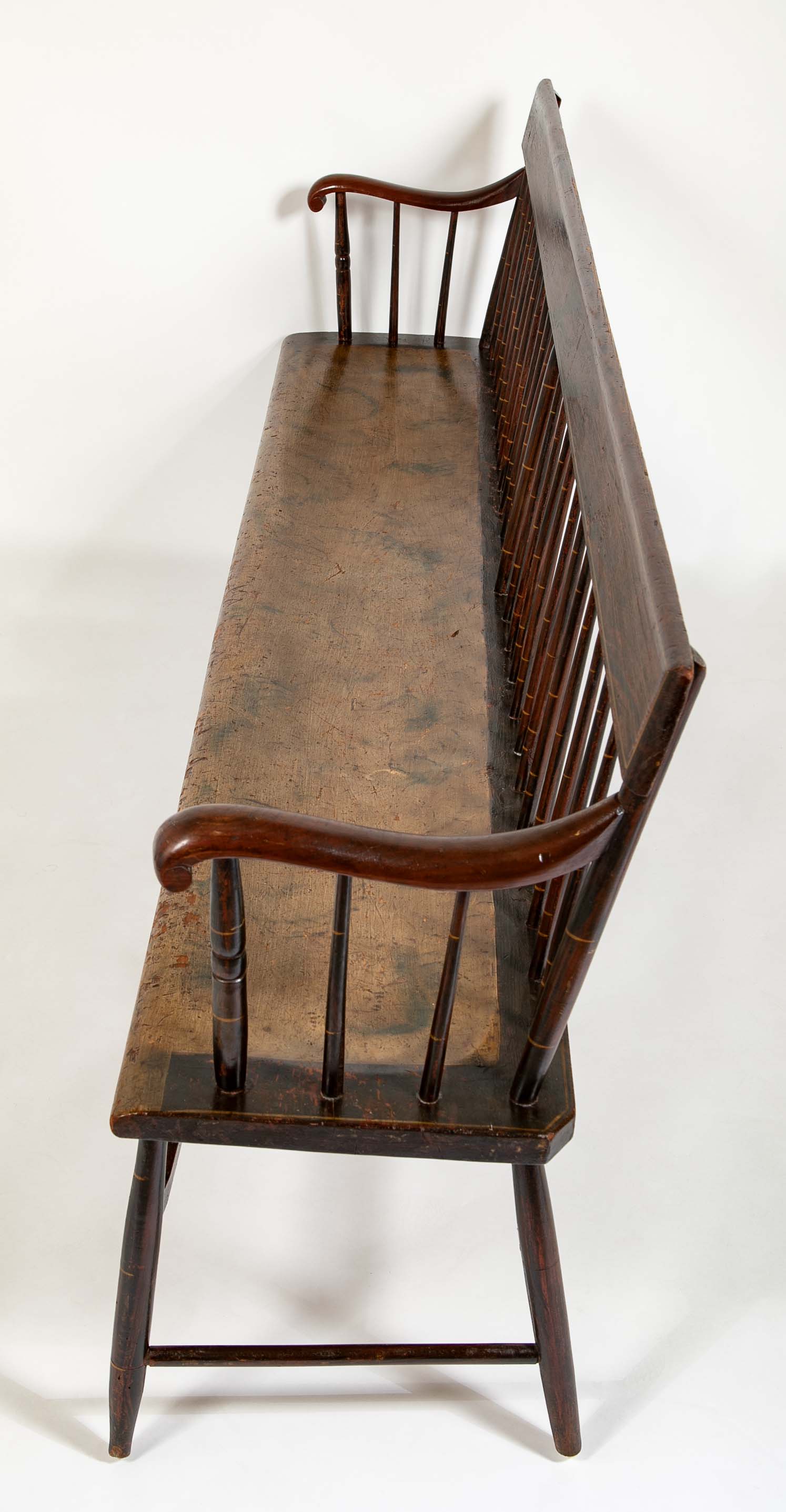 American Windsor Faux Bamboo Spindled 8 Leg Settee