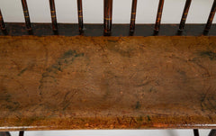 American Windsor Faux Bamboo Spindled 8 Leg Settee