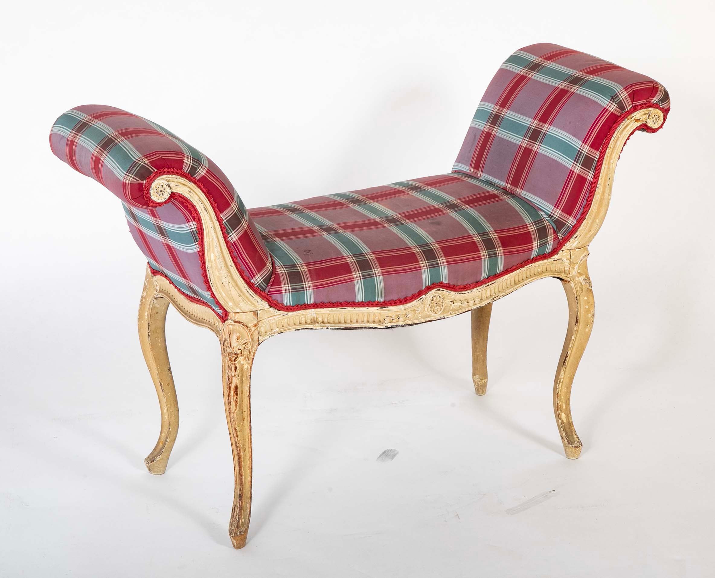 George III (French Hepplewhite) Painted Window Bench