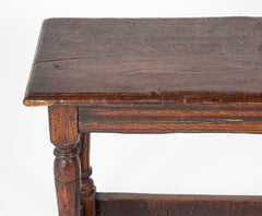 Jacobean Oak "Joint Stool" Bench with Pegged Construction