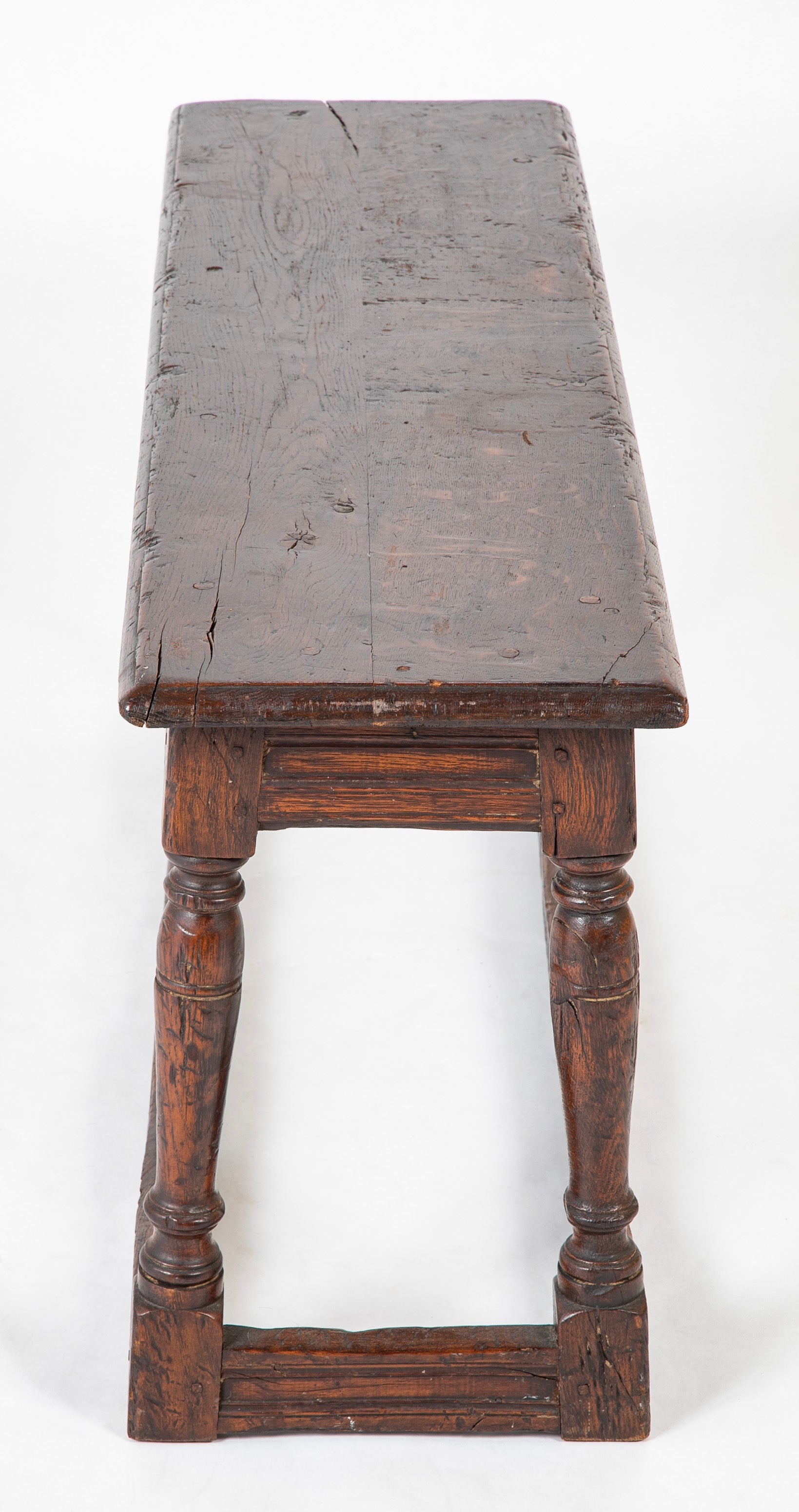 Jacobean Oak "Joint Stool" Bench with Pegged Construction