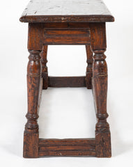 Jacobean Oak "Joint Stool" Bench with Pegged Construction