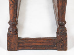 Jacobean Oak "Joint Stool" Bench with Pegged Construction