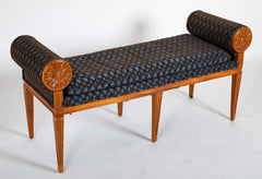 Hollywood Regency Satinwood Bench