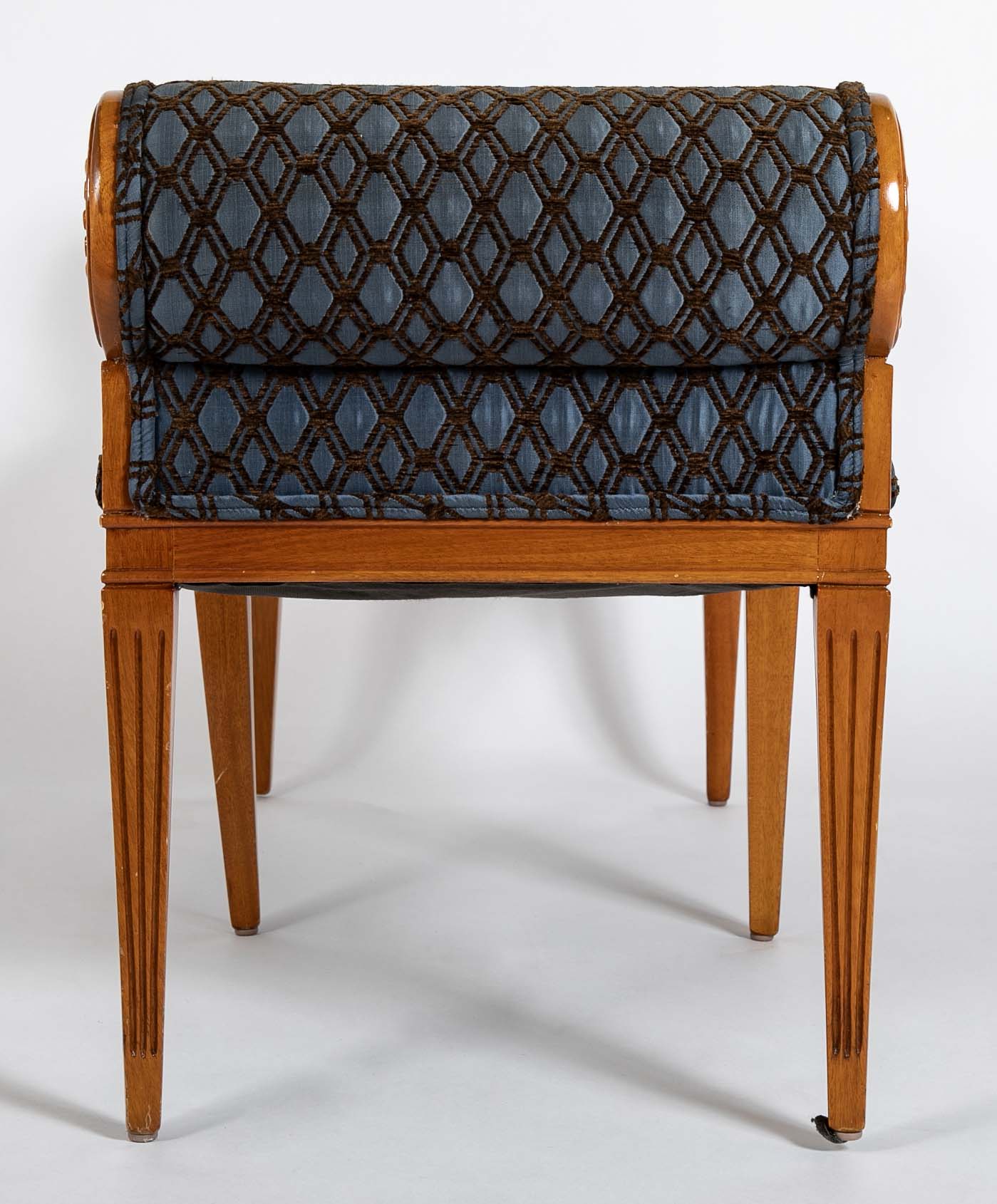 Hollywood Regency Satinwood Bench