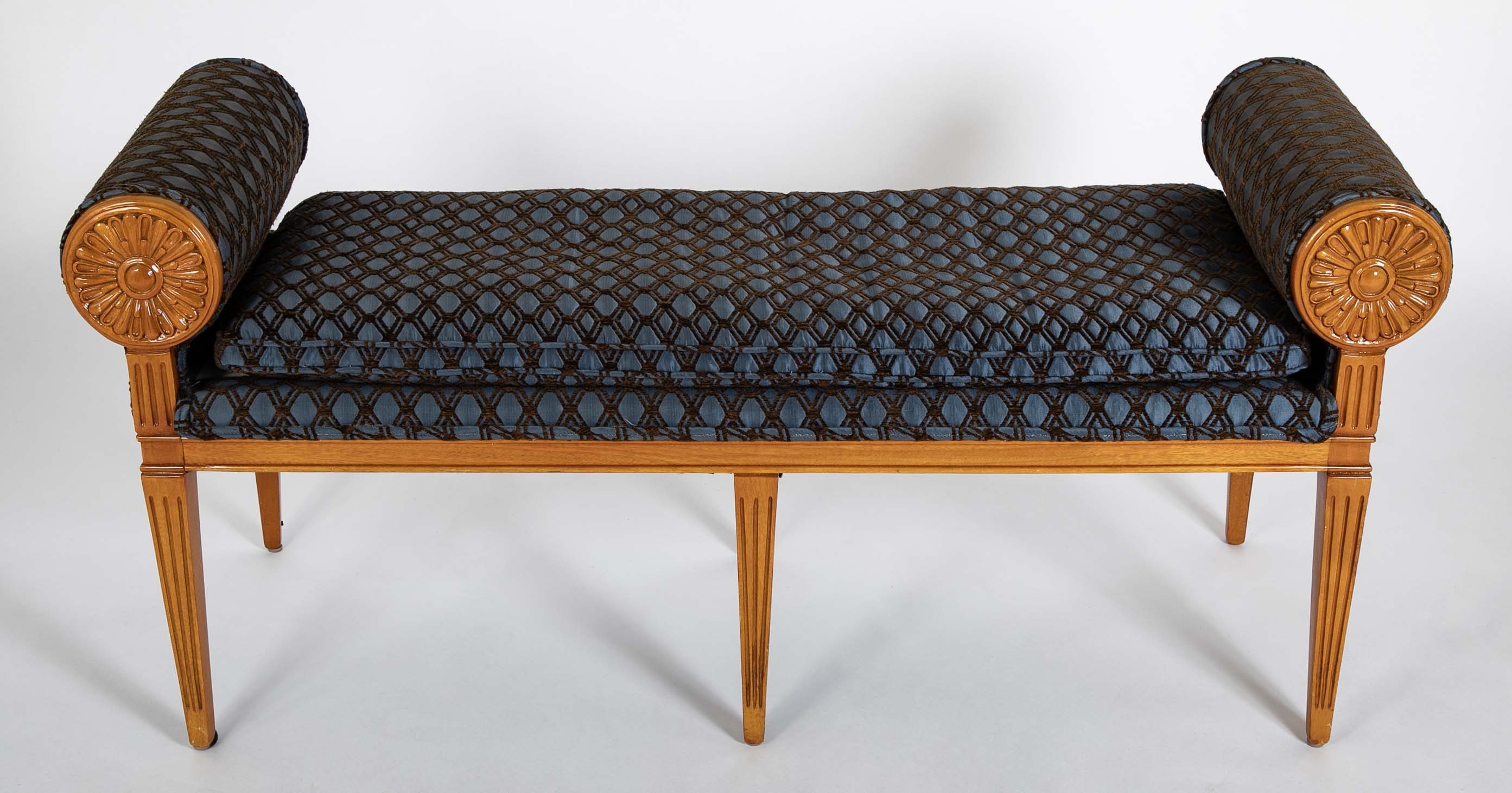 Hollywood Regency Satinwood Bench