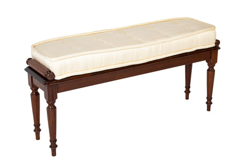 Late Regency Style Mahogany Bench with Tufted Cushion