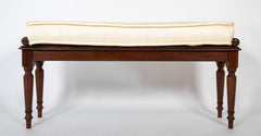 Late Regency Style Mahogany Bench with Tufted Cushion