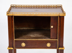 Neoclassic Leather Top Bronze Mounted Tambour Door Table