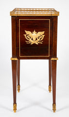 Neoclassic Leather Top Bronze Mounted Tambour Door Table