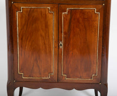 Pair of French Marble Top Two Door Cabinets