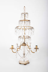 A Rare Pair of Swedish Rock Crystal & Crystal Candelabra