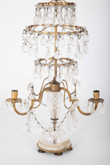 A Rare Pair of Swedish Rock Crystal & Crystal Candelabra