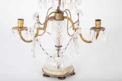 A Rare Pair of Swedish Rock Crystal & Crystal Candelabra