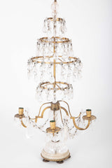 A Rare Pair of Swedish Rock Crystal & Crystal Candelabra
