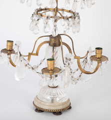 A Rare Pair of Swedish Rock Crystal & Crystal Candelabra