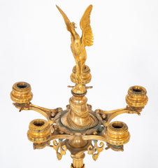 A Pair of Belle Epoque Gilt Bronze Five Arm Candelabrum