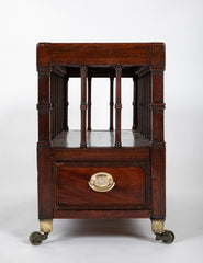 Unusual Regency Spindle Form Canterbury with Brass Tray Top