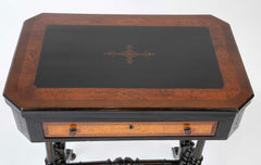 Eastlake Ebonized, Crossbanded and Incised Game Table