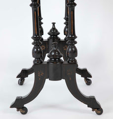 Eastlake Ebonized, Crossbanded and Incised Game Table