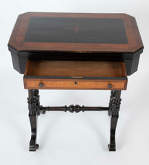 Eastlake Ebonized, Crossbanded and Incised Game Table
