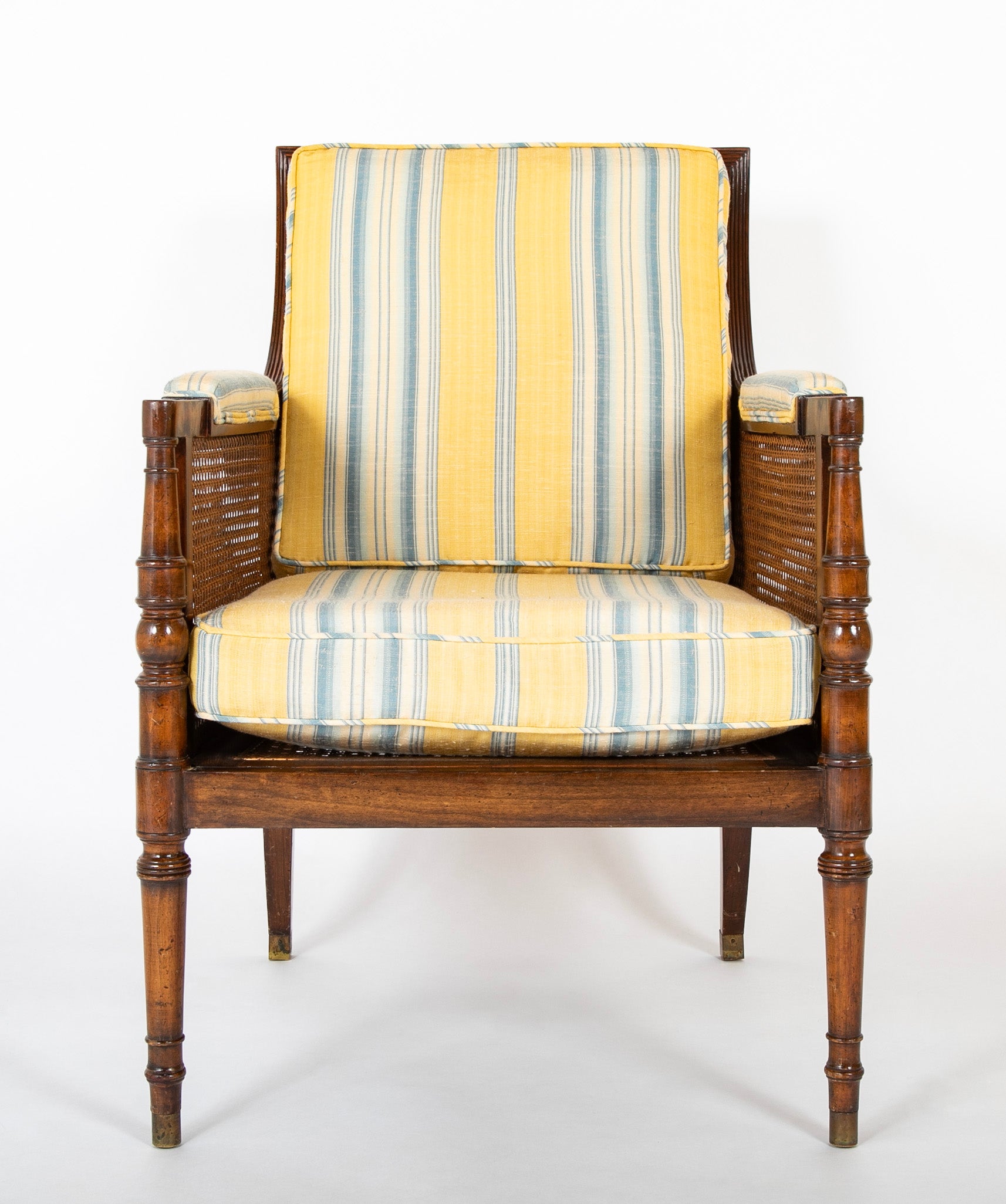 Late 19th Century Regency Caned Library Armchair