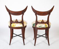 A Pair of Directoire Classical Crescent Splat Round Side Chairs