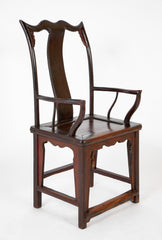 A Pair of Chinese "Hat" Arm Hardwood Chairs