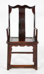 A Pair of Chinese "Hat" Arm Hardwood Chairs