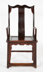 A Pair of Chinese "Hat" Arm Hardwood Chairs