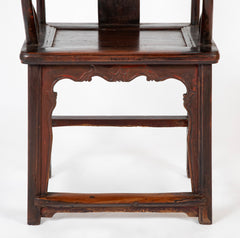 A Pair of Chinese "Hat" Arm Hardwood Chairs