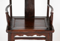 A Pair of Chinese "Hat" Arm Hardwood Chairs