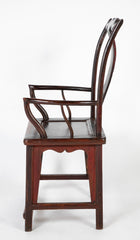 A Pair of Chinese "Hat" Arm Hardwood Chairs