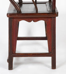 A Pair of Chinese "Hat" Arm Hardwood Chairs