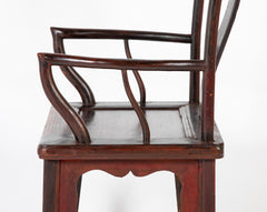 A Pair of Chinese "Hat" Arm Hardwood Chairs