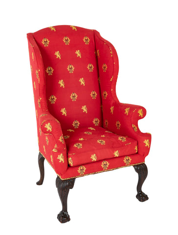 Stately George II Wing Chair with Ball & Claw Knees