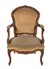 Pair of Late 18th Century Louis XV Carved Walnut Fauteuils