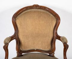 Pair of Late 18th Century Louis XV Carved Walnut Fauteuils