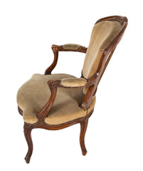 Pair of Late 18th Century Louis XV Carved Walnut Fauteuils