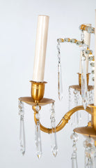 Swedish Neoclassic Gilt Bronze & Crystal 8 Arm Chandelier