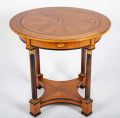 Charles X Satinwood Round Four Column Center Table