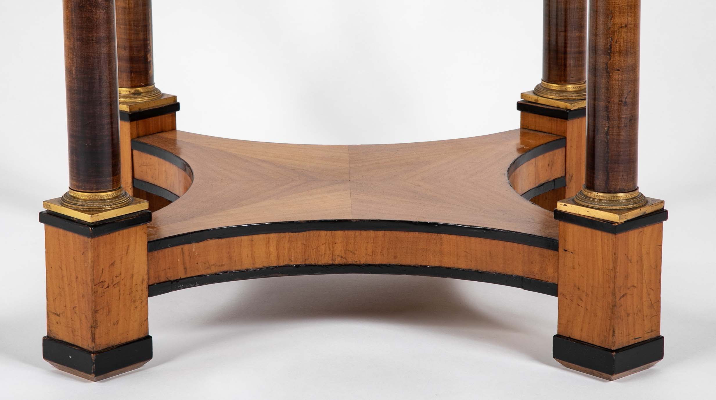Charles X Satinwood Round Four Column Center Table – Avery & Dash ...